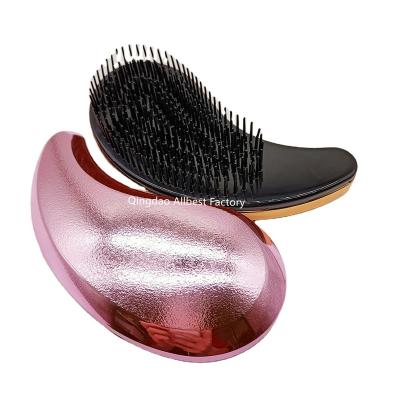 China European market popular detangle hair brush waterproof Amazon set gold pink hair electroplating detangling brush OEM customized for sale