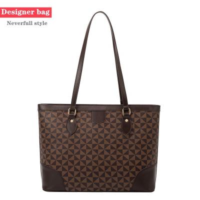 China Famous Brand Replicate Genuine Leather Brand Designer Handbags Neverfull Top Grade Tote Bag Style Genuine Leather Handbags For Women Luxury for sale