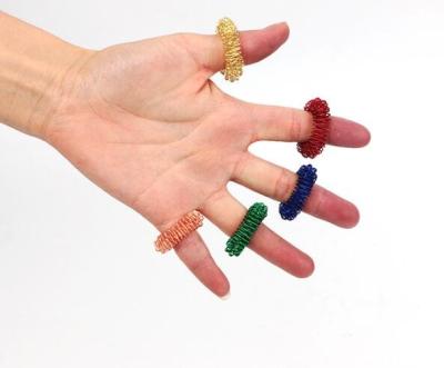 China Hand Mini Finger Ring Black Acupressure Finger Massage Ring for sale