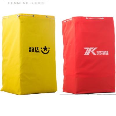 China Large Recyclable Express Bag Double Drawstring Package Mobile Transfer Canvas Logistics Bag for sale