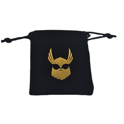 China Recyclable Custom Logo Tote Bag For Gifts Black Velvet Drawstring Bag With Gold Logo for sale