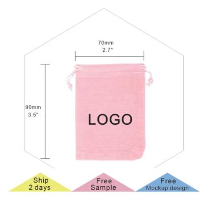 China Wholesale 7*9cm (2.7*3.5inch) Low Moq Free Sample Recyclable Gift Pouch Small Velvet Promotional Bag for sale