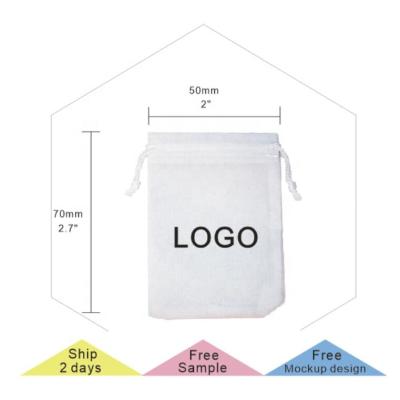 China 5*7cm (2*2.7inch) Recyclable Free Sample Colorful Logo Drawstring Pouch Fancy Velvet Custom Gift Bag for sale