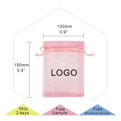 China 10*15cm (3.9*5.9inch) Fashionable Custom Logo Organza Tissue Packing Colorful Gift Organza Bag for sale