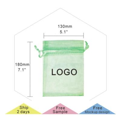 China Custom 13*18cm (5.1*7.1inch) New Design Fancy Fashionable Gift Custom Drawstring Organza Tote Bag for sale