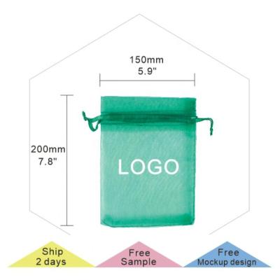 China Fashionable 15*20cm (5.9*7.8inch) Drawstring Organza Promotional Colorful Cloth Bag Functional Custom Gift Bag for sale