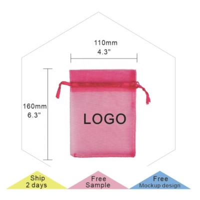 China 11*16cm (4.3*6.3inch) low moq fashionable functional drawstring pocket customized organza printed silk bag for sale