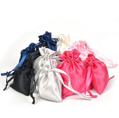 China 7*9cm (2.7*3.5inch) Free Sample Fashionable Drawstring Pouch Small Jewelry Satin Promotional Bag With Logo for sale