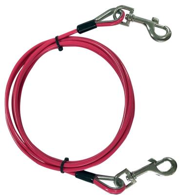 China 5mm PVC coated dog cat cable DETACHED leash with swivel zink hook on both ends for sale