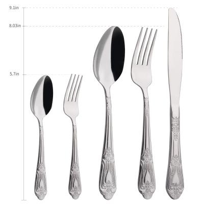 China 2021 viable high quality rose gold polish sliver flatware set with spoon fork knife for restaurant for sale