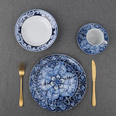 China U.S.A Designer White And Blue Viable Porcelain Wedding Ciramic Porcelain Teaware Set for sale