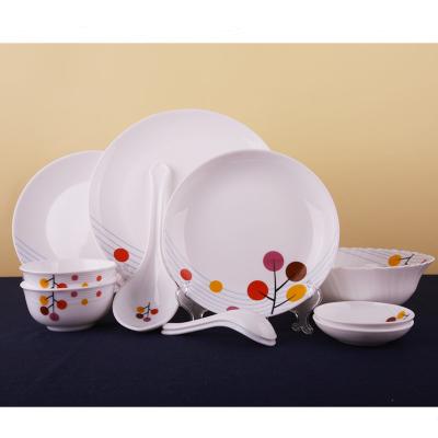 China Homeuse wedding dish set 32pcs viable white wholesale opal ice cream and restaurant dinnerware for sale