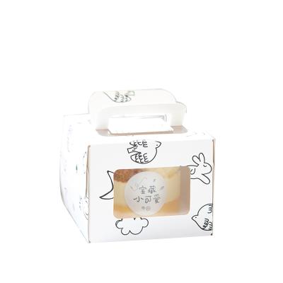 China Disposable 4 Inch Custom Logo Cake Mini Cake Boxes With Clear Lid for sale