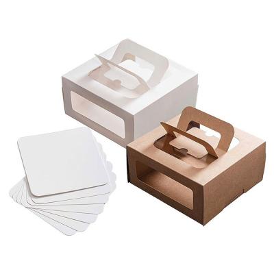 China Custom Disposable Promotional Plain Kraft Paper Wrapping Box For Cake for sale