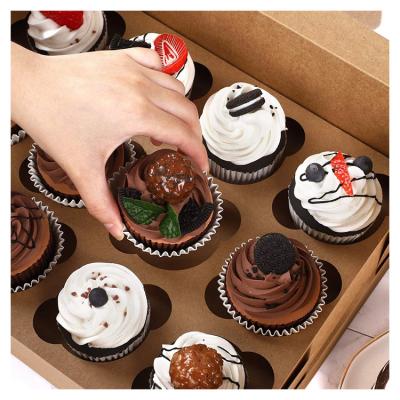 China Disposable OEM Accept Paper Window Boxes Packaging For Cupcakes for sale