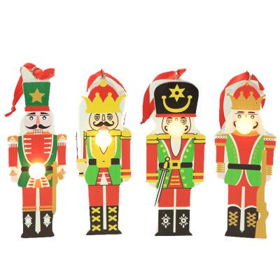 China Safe Traditional Scottish Wooden Nutcracker Soldiers Led Light Christmas Decoration for sale