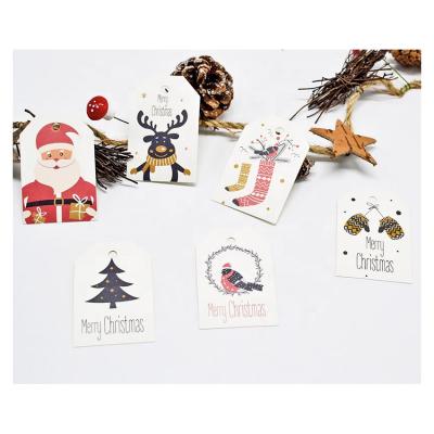 China 2020 Die Cut Recycled Paper Hang Tags Eco Friendly Gift Wrapping Tag For Christmas Decoration for sale