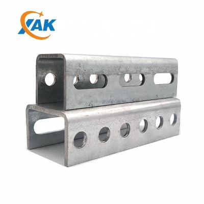 China Industrial Building Material Steel Slots Strut Channel Perforated Stainless Steel Slide Rail OEM Cold Rolled Metal Track GI HDG Galvanized for sale