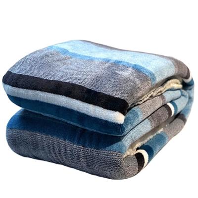 China Anti-pilling Metallic Knitted Plush With Double Layer Fleece Throw Sherpa Flannel Blanket for sale