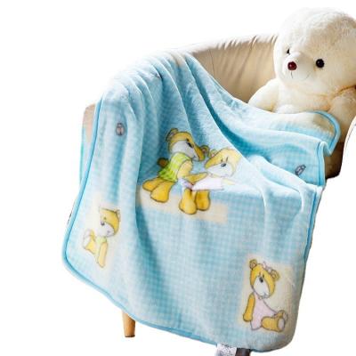 China Baby blanket flame retardant 100% polyester raschel knitted baby blanket blanket KOYO printed soft felling for sale