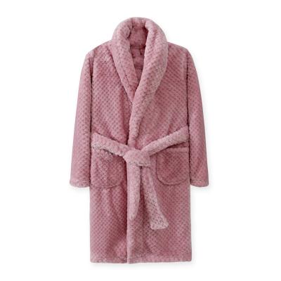 China China Spa Bathrobe Flannel Fleece Sleepwear Men Women Classic Plush Hooded Bathrobe Soft Warm Flannel Long Robes for sale