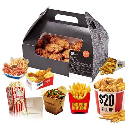 China Recyclable Wholesale Paper Food Container Take Out Cheap Chips Fried Chicken Boxes Bucket Fried Chicken Big Box for sale