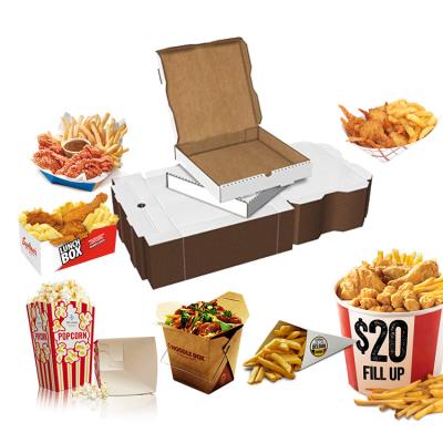 China Wholesale Recyclable Cheap 12 Fried Chicken Noodle French Fries Packaging Hamburger Box 13 16 Inch Customized 20 Pizza Box for sale