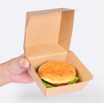 China Custom Wholesale Recyclable Brown Kraft Paper Food Packaging Premium Corrugated Hamburger Box JM Logo Hamburger Box for sale