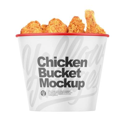 China Wholesale Custom Bucket Recyclable Fried Chicken Popcorn Packing Bucket Disposable Paper Capacity for sale