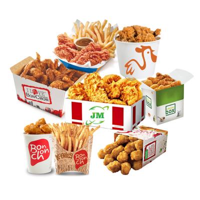 China Fried Chicken Paper Packaging Box Recyclable Disposable Takeout Chicken Takeout Paper Box for sale