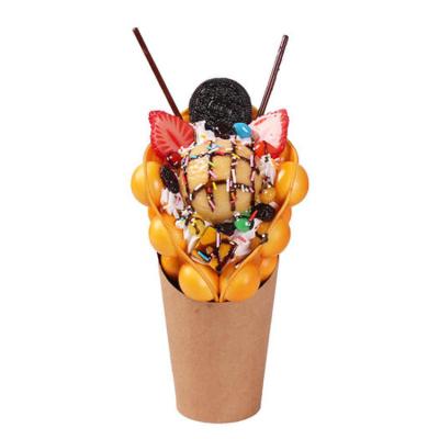 China Recyclable Hot Selling Disposable Food Triangle Ice Cream Pancake Cone Food Container Bubble Waffle Holder for sale