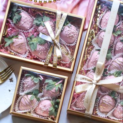 China Recyclable JM Valentine Food Packaging Dessert Valentines Boxes Chocolate Strawberry Boxes For Chocolates for sale