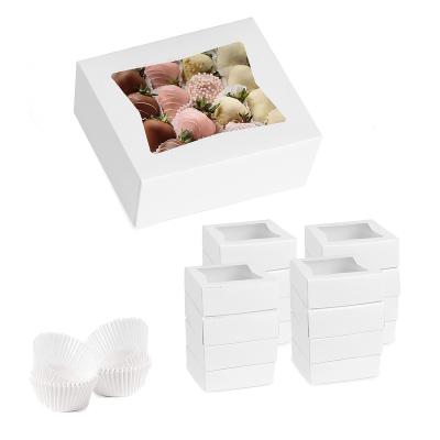 China JM Processing Pastry Dessert Bread Cake Box Recyclable Strawberries Cake Box Strawberries With Windows for sale