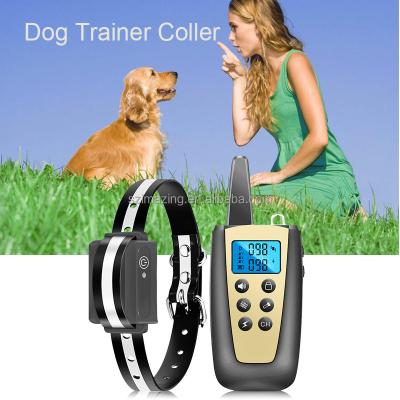 China Plastic Dog Training Electric Collar, Waterproof Rechargeable and Remote Dog Shock Collar with LED Light, Beep, Vibration, Shock for sale