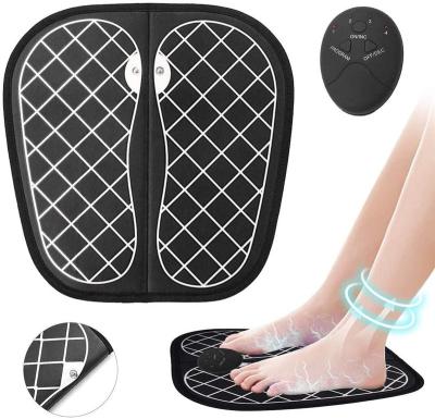 China EMS Foot Massager Machine Portable Electric Foot Muscle Vibrator Machine Wireless Type Foot Muscle Stimulator Device Battery Massage Mat Pad for sale