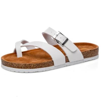 China 2019 Hot Lady Wholesale PU Slide Cork Slipper Design Anti-odor Sandals for sale