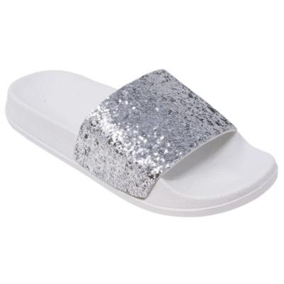 China Anti-Smell High Fashion Glitter Strap Girls Open Toe Slide Sandals (Toddler) for sale