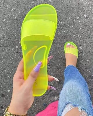 China Women's Colorful PVC Slippers Anti-slippery Soft Clear Slides Sandals Color Peel Off Slippers Translucent PVC for sale