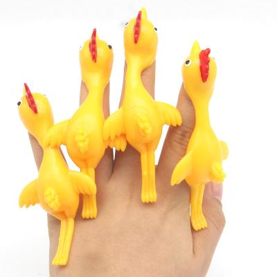 China Environmental friendly. Chicken Decompression Flying Chicken Slingshot Fun Novelty Chicken Head Soft Rubber Children Toy Elastic Flying Turkey Shape for sale