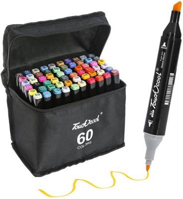 China Vibrant/Soft Colors 60 Colors Art Marker Drawing Set Double Head Drawing Markers for Artists, Adults, Kids, Design Anime Art Markers for sale