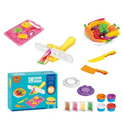 China Hot Selling Wheat Flour Happy Educational Kitchen Toys Cooking Clay Color Dough Toy Set For Early Kids for sale