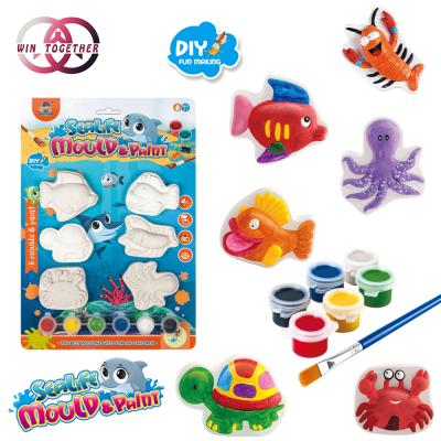 China DIY Sea World Painting Set Plaster Painted Handmade Toys DIY Painted Creative Children's Home Decoration Gifts Gifts for sale