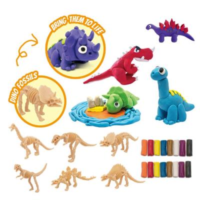 China Wholesale Diy Wheat Flour Clay Dough Unisex Air Dried Dinosaur Skeleton Toy For Kids Teach Early Learning for sale