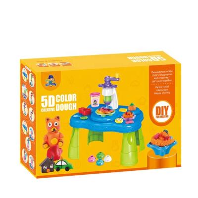 China 2021 Cartoon Toy Design New Best Selling Non-Toxic Clay Tools Spiral Host Color Mud Kids Table for sale