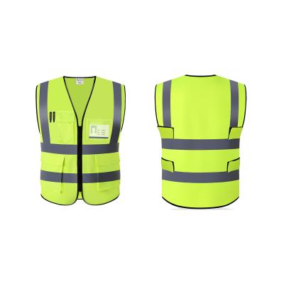 China High Visibility High Quality Yellow Polyester Safety Reflective Adjustable Vest for sale