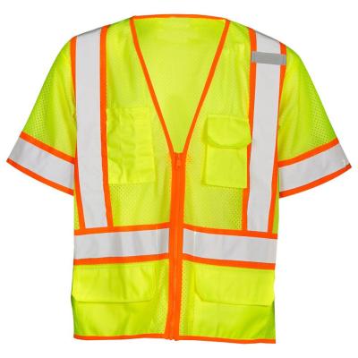 China Customized High Visibility ANSI Class 3 Strength Safety Hi Vest Safety Warning Vest With Pockets for sale