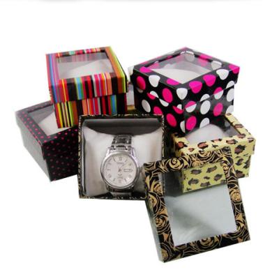 China Recyclable Cheap Watch Box With Clear PVC Window for sale