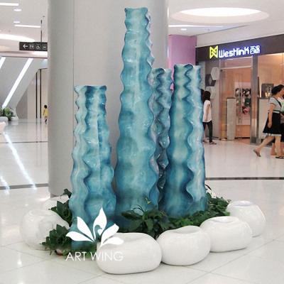 China Durable Material Round Large Custom Flower Pot Display Indoor Decoration Plants Pots For Shopping Mall for sale