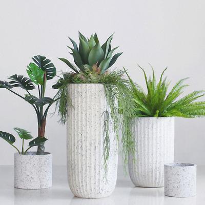 China Modern Luxury Classic Style Window Display Decoration Fiber Outdoor Finish Decorative Home Flower Pot Planter Durable Material for sale