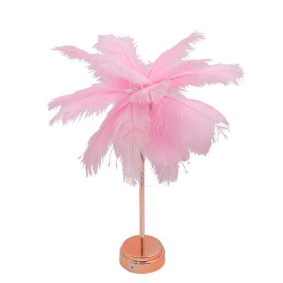 China New Heart Girl Living Room Bedroom Dormitory High Value Decoration Feather LED Night Light Luxury And Simplicity Light Creative Light for sale